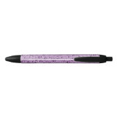 Stylo Noir gouttelettes d'eau violette (Dos)