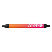 Stylo Noir Gradient rose et orange brillant Personnalisé (Devant)