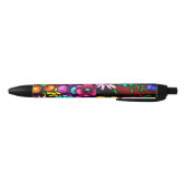 Stylo Noir Graffiti Style Fleurs & Ladybug rose violet rouge (Bas)