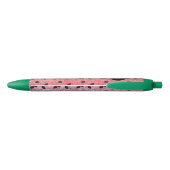 Stylo Noir Graines de pastèque fruit rose rouge faux brillant (Dos)