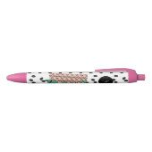Stylo Noir Graines de pastèque Fruit Vert Rose Noir Nom (Haut)