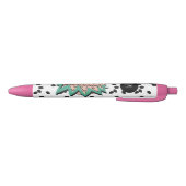 Stylo Noir Graines de pastèque Fruit Vert Rose Noir Nom (Bas)