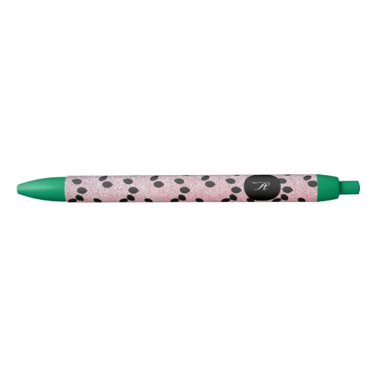 Stylo Noir Graines de pastèque Tranches de fruits Faux strass (Devant)