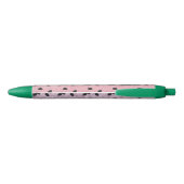Stylo Noir Graines de pastèque Tranches de fruits Faux strass (Dos)