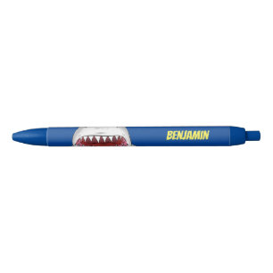 Stylo Noir Grand requin blanc moyen dessin animé