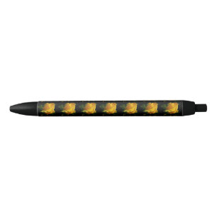 Stylo Noir Grand Rose Jaune 
