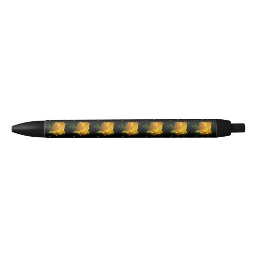 Stylo Noir Grand Rose Jaune (Devant)