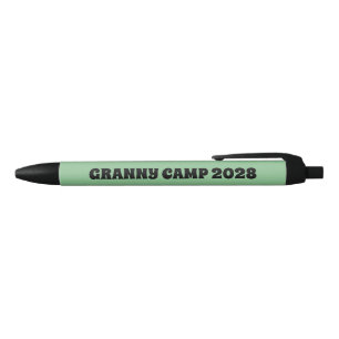 Stylo Noir Granny Camp Retro Texte vert
