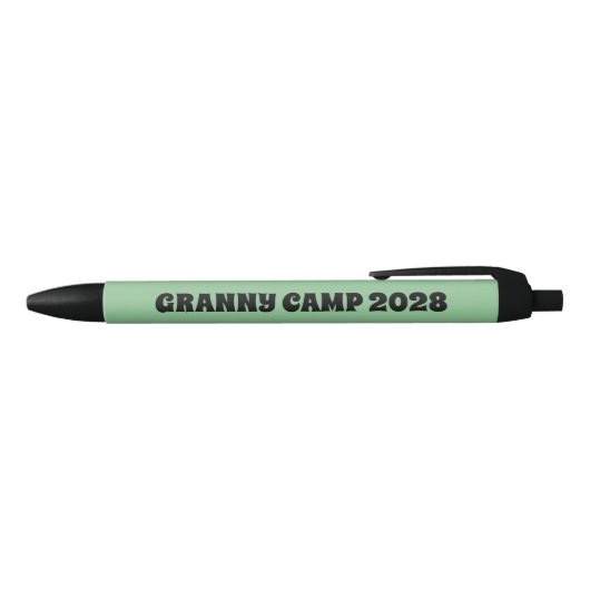 Stylo Noir Granny Camp Retro Texte vert (Haut)