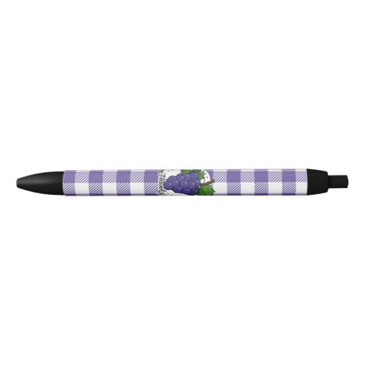 Stylo Noir Grape on Violet Plaid (Devant)