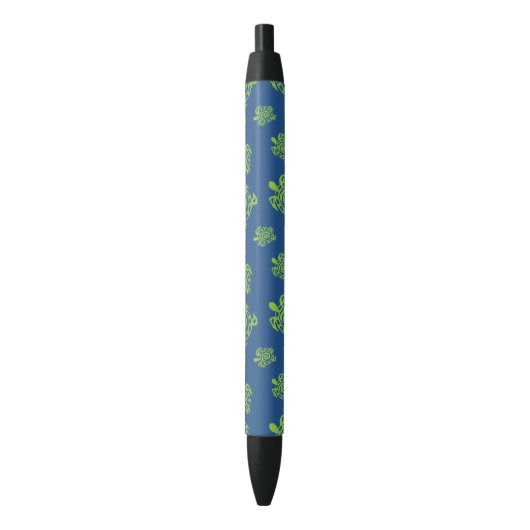 Stylo Noir Graphique vert et bleu de tortue (devant Vertical)