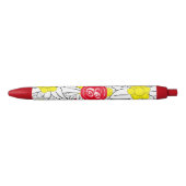 Stylo Noir Gras Edelweiss Motif Monogram Pen (Devant)