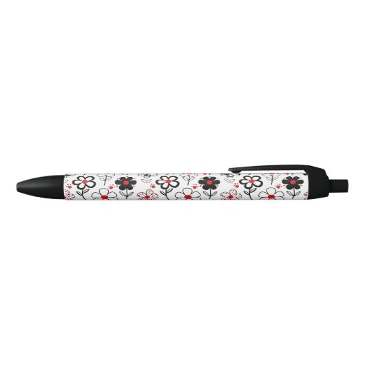 Stylo Noir Gras motifs floraux délice (Haut)