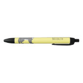 Stylo Noir Gray wolf with pipe cartoon (Bas)