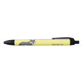 Stylo Noir Gray wolf with pipe cartoon (Haut)