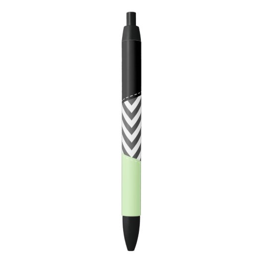 Stylo Noir Gray Zigzag, Gray Chevron, Zigzag Pattern, Mint (devant Vertical)