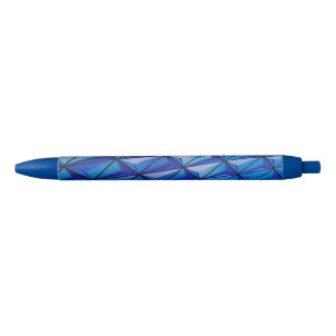 Stylo Noir grille d'angle bleu