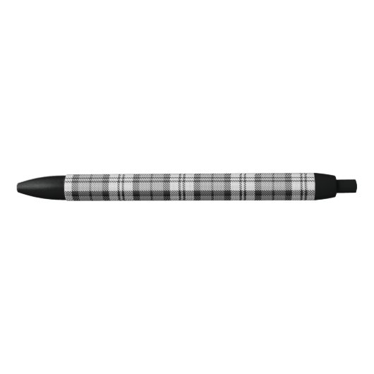 Stylo Noir Gris Blackwatch Tartan Design Plaid (Devant)