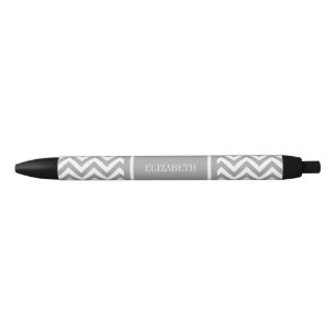 Stylo Noir Gris foncé Blanc LG Chevron Gris foncé Monogramme
