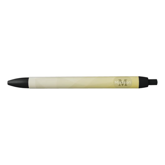 Stylo Noir Gris Jaune ombre Mesh cool Motif Monogramme (Devant)