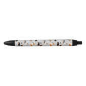 Stylo Noir Gris Motif de Corgi (Devant)