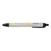 Stylo Noir Gris or Marbre monogrammé (Bas)