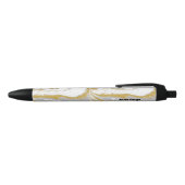 Stylo Noir Gris or Marbre monogrammé (Haut)