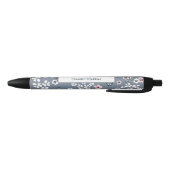 Stylo Noir Gris rose blanc Bohème Floral Ditsy Monogramme (Bas)