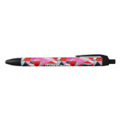 Stylo Noir gris rouge chic abstrait (Haut)