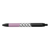 Stylo Noir Gris Zigzag, Gris Chevron, Motif Zigzag, Violet (Devant)