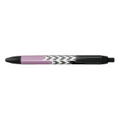 Stylo Noir Gris Zigzag, Gris Chevron, Motif Zigzag, Violet (Dos)