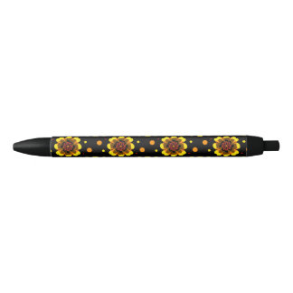 Stylo Noir Groovy 70s Daisy Flower Power Pattern