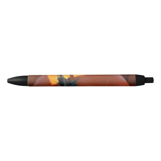 Stylo Noir Grosse citrouille orange (Devant)