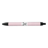 Stylo Noir Guingan rose avec un coeur (Devant)