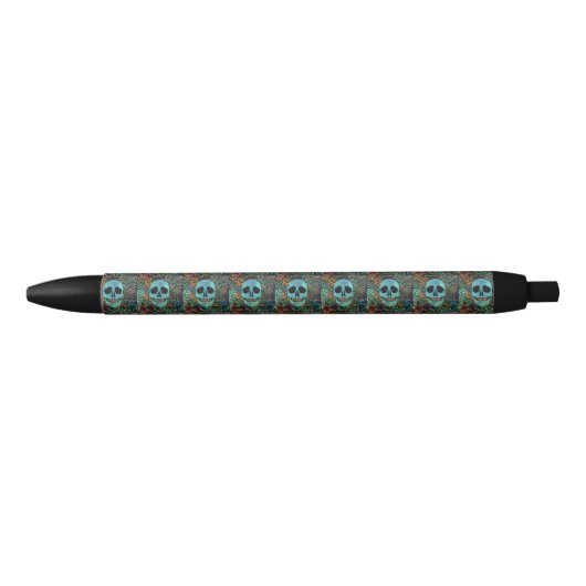 Stylo Noir Halloween Hippie Skull Thunder_cove (Devant)