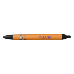 Stylo Noir Halloween Rat sorcier et Broom Nom personnalisé