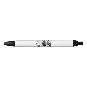 Stylo Noir Halloween Witch Casquette et Citrouille Design Mag