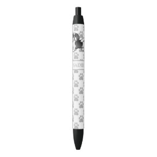 Stylo Noir Havanais noir et blanc Chien de dessin animé migno