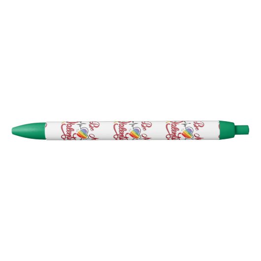 Stylo Noir Heartbeat pride Heart, My valentine (Devant)