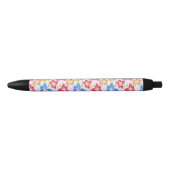 Stylo Noir Hibiscus Coloré, Motif Des Fleurs (Devant)