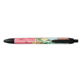 Stylo Noir Hibiscus de pastèque à ananas tropicale (Dos)