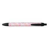 Stylo Noir Hibiscus Rose, Fleurs Roses, Motif De Fleurs (Dos)