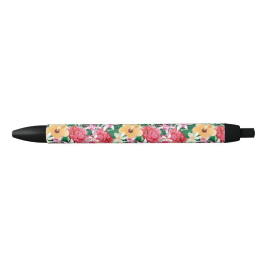 Stylo Noir Hibiscus tropical (Devant)