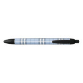 Stylo Noir Highland Blue Plaid Custom Name  (Dos)