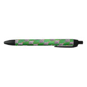 Stylo Noir Hippo à Santa Hat Motif sur vert (Bas)