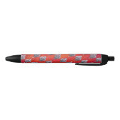 Stylo Noir Hippo mignon à Santa Hat Motif en rouge (Bas)