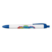 Stylo Noir Hippocampe polygonal arc-en-ciel (Haut)