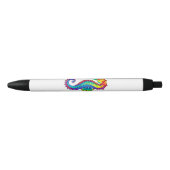 Stylo Noir Hippocampe polygonal arc-en-ciel (Devant)