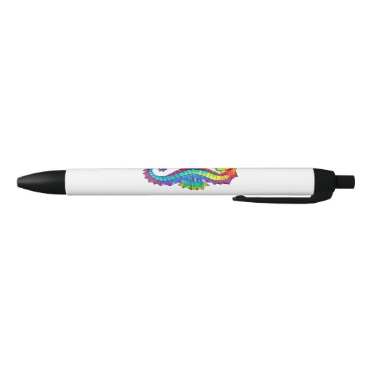 Stylo Noir Hippocampe polygonal arc-en-ciel (Bas)
