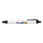 Stylo Noir Hippocampe polygonal arc-en-ciel (Haut)